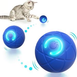 Kal-Balle Électrique Pour Chat Avec Lumière Led - Jouet Interactif À 360° - Rechargeable Par Usb - Jouet Interactif Pour Chat (A) - Neuf