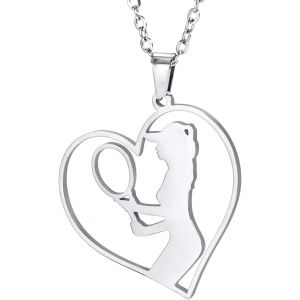 Eryi-Acier Inoxydable Délicat Tennis Pendentif Bracelet Femme Joueur De Tennis Collier Boucle D'oreille À La Mode Sport Balle Bijoux - Neuf