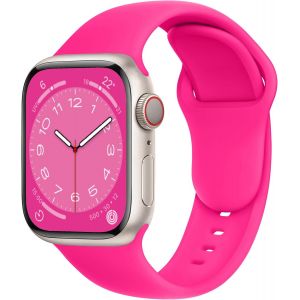Sbc1 Bracelet Sport Pour Apple Watch Band Ultra 2 49mm,Series 10 46mm,9 8 7 45mm 41mm,Se 6 5 4 44mm 40mm,3 2 1 42mm 38mm Femme Homme Silicone,Rose.[U2918] - Neuf