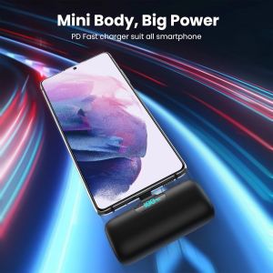 MNUUZ-Batterie Externe USB C 5000mAh, 15W 3.0A Charge Rapide Chargeur Portable Mini Power Bank avec ?cran LCD Compatible avec iPhone 15/15Pro Samsung S23,S22/Note/Huawei/Moto/LG/Pixel,USB C Phones et - Neuf