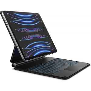 Dracool &Eacute;tui Clavier Pour Ipad Air 11"" (M2/M3), Air 5 2022/4 2020 10.9"", Ipad Pro 11 (1re/2e/3e/4e G&eacute;n) Avec Trackpad Magic Type Keyboard R&eacute;tro&eacute;clair&eacute; Bluetooth Clavier Azerty, Noir[Z503] - Neuf