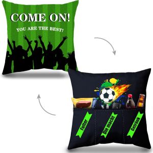 CAUC-Housse de Coussin, Cadeau Foot, Cadeau de fête des pères Cadeau pour Papa, 45 x 45 Coussin Canape Decoration Salon pour Salon Chambre taie Oreiller d'Extérieur idee Cadeau Homme - Neuf