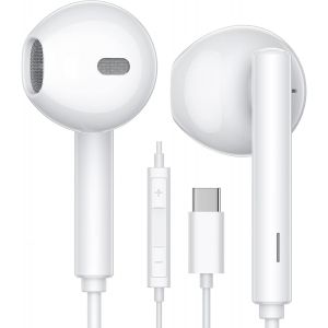 KALANKA-&Eacute;couteurs intra-auriculaires USB C filaires de type C pour iPhone 15 ProMax 15 Pro Plus, &eacute;couteurs st&eacute;r&eacute;o HiFi avec suppression du bruit avec micro et contr&ocirc;le du volume pour iPad Pro/Air/Min - Neuf