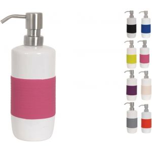 KAL-Distributeur De Savon Céramique Moorea Rose & Blanc - Neuf