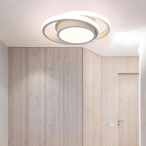 Eryi-Plafonnier Led Rond 22 W 2500 Lm Diamètre 27 Cm 3000-6500 K Blanc Naturel Aluminium Pour Salon, Cuisine, Chambre À Coucher, Salle De Bain - Neuf