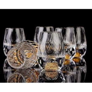 Mevronisshop-Verres À Shot En Diamant 4cl(45ml), Ensemble De Verres À Liqueur En Cristal, Décorés D'or 24 Carats, Tasses Luxueuses Et Mignonnes, Sans Bpa Ni Plomb, Cadeau Parfait - 6 Pièces - Neuf
