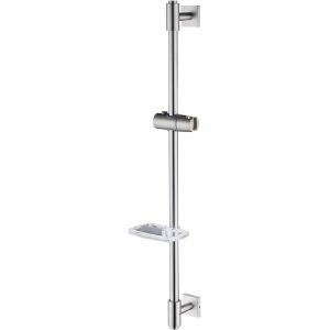 Barre De Douche 80 cm u2013 R&eacute;glable En Hauteur, Avec Un Porte-Savon Et Un Support De Douchette, Finition Nickel Bross&eacute;, En Acier Inoxydable SUS304, H811-80BN - Neuf