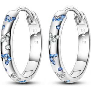Kal-Boucles D'oreilles Créoles En Argent Sterling 925 Pour Femmes Boucles D'oreilles Créoles Torsadées Légères Avec Zircone Cubique Bijoux Hypoallergéniques Cadeau Pour - Neuf