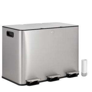 Poubelle cuisine TRI SELECTIF 3 COMPARTIMENTS 15L VIDACHARMY Recyclage, Seaux Amovibles, Couvercle silencieux &#43; 20 sacs - Neuf
