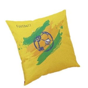 Taies D'oreiller En Coton Et Lin Motif Football - Lot De 2 - 45 Cm X 45 Cm - D&eacute;coration D'int&eacute;rieur - Neuf