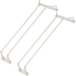 Sjzg-Lot De 2 Supports À Verres À Pied En Acier Inoxydable De 35,5 Cm Pour Verres À Vin Sous Armoire - Neuf