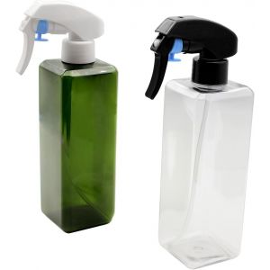 ChenQuanSarl-Lot De 2 Flacons Vaporisateurs Carr&eacute;s Vides De 500 Ml Pour Brumisation Des Plantes, Jardinage, Nettoyage Des Plantes, Pulv&eacute;risateur En Plastique Avec Pulv&eacute;risateur &Agrave; G&acirc;chette, Salon De - Neuf