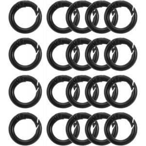 ERYI-Lot De 20 Anneaux Ronds À Ressort En Alliage De Zinc De 13 Mm, Accessoires De Bricolage, Porte-Clés À Ressort Pour Porte-Clés, Sac À Main Et Sac À Main, Bijoux (Noir), Noir , 13Mm - Neuf