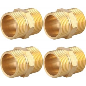 R&eacute;duction G1/2"" &agrave; G1"" en laiton,2 pi&egrave;ces Rallonge de r&eacute;duction G1/2"" ext&eacute;rieur(&Oslash;20,3mm) x G1"" int&eacute;rieur(&Oslash;30,5mm),Mamelon &agrave; manchon r&eacute;duit F/M avec joint en caoutchouc - Neuf