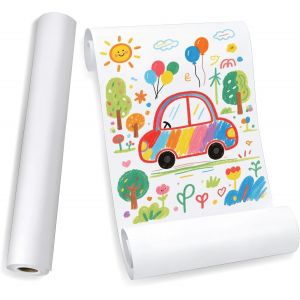 Mevronisshop-Rouleau De Papier &Agrave; Dessin Blanc 40 Cm X 20 M &iquest; 70 G/M&sup2; Rouleau De Papier Recharge, Papier &Agrave; Dessin En Rouleau Pour Chevalet Et Tableau Enfant, Peinture, Croquis, Loisirs Cr&eacute;atifs - Neuf