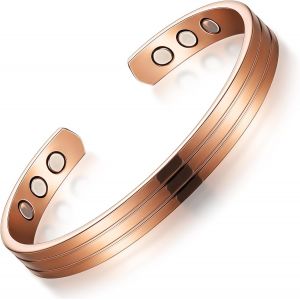 Eryi-Bracelet Magnétique En Cuivre Bracelets Magnétiques En Bronze Bracelets En Cuivre Réglables Avec 8 Aimants Pour Hommes Et Femmes - Neuf
