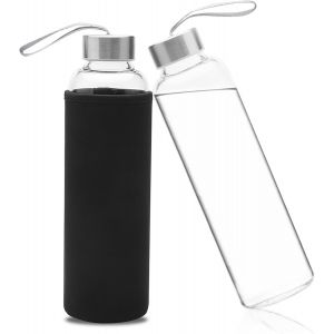 Bouteille D'eau En Verre Borosilicate 550 Ml Sans Bpa, Anti-Fuite Idéale Pour L'école La Maison Le Bureau Les Voyages Le Sport Le Yoga La Gym - Neuf