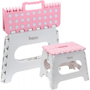 Tabouret Pliable - Marchepied Pour Enfant Pour Adaptateur De Wc - Si&egrave;ge Pliable Pour Les Toilettes Ou La Salle De Bains - S&ucirc;r Et Confortable Pour Les Filles Et Les Gar&ccedil;ons, Portable - 27cm Rose - Neuf