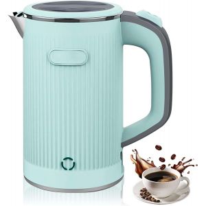 Petite Bouilloire &Eacute;lectrique De Voyage 800 Ml, 600 W, 5 Minutes, Bouilloire &Eacute;lectrique De Voyage, Portable, Mini Bouilloire De Camping, Th&eacute;i&egrave;re En Acier Inoxydable Pour Th&eacute;, Caf&eacute; (Vert) - Neuf