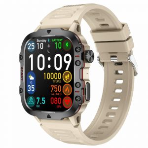 Montre Connect&eacute;e Sportive &Eacute;tanche Avec Appel Bluetooth Et Moniteur Sant&eacute; Beige Yonis - Neuf