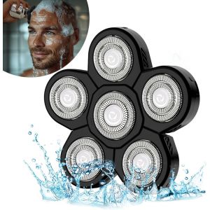 T&ecirc;te Rasoir T&ecirc;tes, 6 T&ecirc;tes De Rasoir &Eacute;lectrique Pour Homme, Universel Double Anneau Lame Rasage Remplacement Pour Rasoir &Eacute;lectrique 5 6 7 8, Noir - Neuf