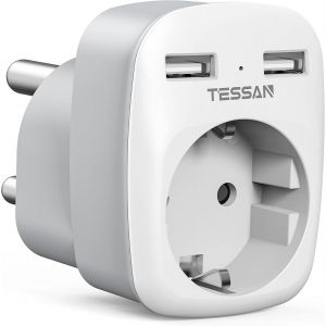 COPO-Adaptateur Prise Afrique Du Sud Avec 2 Usb,Prise Afrique Du Sud,Adaptateur France Vers Namibie,Type M - Neuf