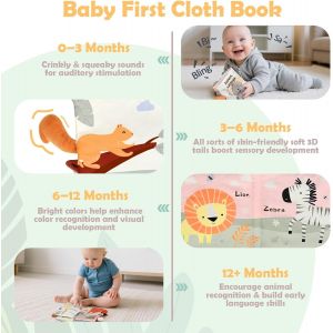 SUBZONAL-Spirale d'Activité Bébé - Poussette Bebe Jouet Fille Garcon, Livre Naissance Tissu Bébé, Jouet Sensoriel Bebe, Montessori Jeux Eveil Cadeau Naissance 0 3 6 9 12 Mois - Neuf