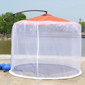 LETNERNY-Moustiquaire Pour Parasol, Moustiquaire D'Ext¿¿rieur Avec Porte Zipp¿¿e Pour Parasols De 250 ¿¿ 300 Cm, Moustiquaire Pour Parasol De Jardin, Parasol D¿¿port¿¿ (Blanc) - Neuf