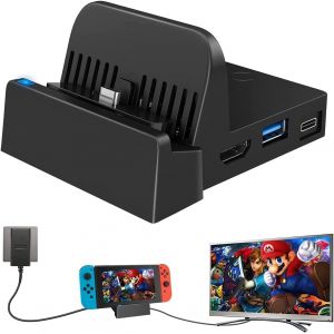 Eryi-Tv Dock, Compatible Avec Switch/Switch Oled Avec 4k Hdmi Type C Port 2 X Usb Port, Chargeur Remplacement Pour Switch Dock Officiel - Neuf