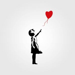 Sticker Banksy-Fille avec ballon-Fille avec ballon-Autocollant mural-Vinyle-Idéal pour décorer les murs-Autocollant design d'intérieur-Couleur comme sur l'image (60 x 134 cm) - Neuf