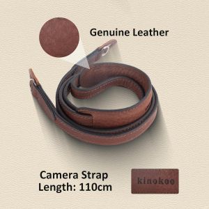 Muziri Kiinokoo Bandouli&egrave;re En Cuir V&eacute;ritable Pour Appareil Photo Avec Anneaux Triangulaires Compatible Avec La Plupart Des Appareils Photo Avec Trous De Connexion Ronds &iquest; Longueur 110 Cm[Z2591] - Neuf