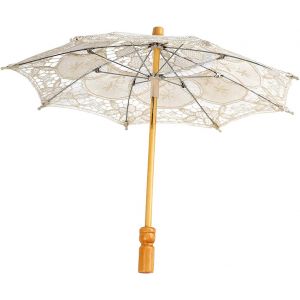 Parapluie En Dentelle, Lady Wedding Lace Umbrella Parasol Sun Umbrellas Party Bridal Photo Taking Decoration(S-Blanche) - Neuf