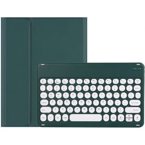 Joli &Eacute;tui Avec Clavier Bluetooth Amovible Pour Ipad Air 11" M2/Ipad Air 5e 4e G&eacute;n&eacute;ration Touches Rondes Ipad Pro 11" 4e 3e 2e 1&egrave;re G&eacute;n&eacute;ration Vert Fonc&eacute;[Z2212] - Neuf