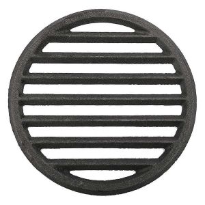 Grille de barbecue ronde en fonte pour feu de camp, plaque de charbon de bois haute temp&eacute;rature - Neuf