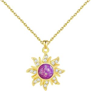 Collier En Or Avec Pierre De Lune Violette Pour Femme Et Fille, Cadeau Anniversaire, Id&eacute;e Cadeau No&euml;l, F&ecirc;te Des M&egrave;res Et Plus - Neuf