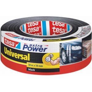 extra Power Universal Ruban Adh&eacute;sif Toile Tenue extra forte Duct Tape pour les R&eacute;parations,la Fixation,l'&Eacute;tanch&eacute;it&eacute; et plus Encore Noir 1 Rouleau 50 m x 50 mm - Neuf
