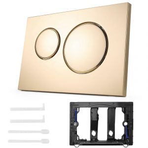 Pour plaque de chasse d'eau double Geberit Sigma20, plaque esthetique doree moderne - Neuf
