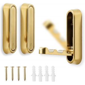 2 Crochets de Porte Pliable et Extensible Pat&egrave;re en Aluminium Pliables &agrave; 90&deg; Pour Gagner de la Place Crochets Porte-Manteaux Dissimul&eacute;s Adapt&eacute;s aux Salles de Bains Placards Chambres (Ou Bross&eacute;) - Neuf