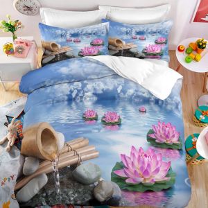 Parure De Lit Pas Cher Doux Confortable Housse De Couette Personnes Enfant Microfibre Housse De Couette X Zen X Cm + X Taies D'oreiller Xcm - Neuf