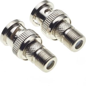 Adaptateur m&acirc;le vers F Femelle, Lot de 2 - Nickel&eacute; avec bo&icirc;tier en Zinc, connecteur pour scanners, cam&eacute;ras, antennes Radio RF et Applications vid&eacute;o, couplage cylindrique CCTV - Neuf