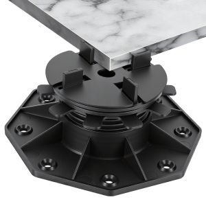 Plot autonivelant pour terrasse dalle 40-70 mm 0-5% pente PP noir 10 pi&egrave;ces - Neuf