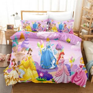 Parure De Lit Pour Enfant Ariel, Blanche-Neige Et Princesse, Housse De Couette Pour Lit Double, Jolie Housse De Couette Imprimee De Dessins Animes. - Neuf