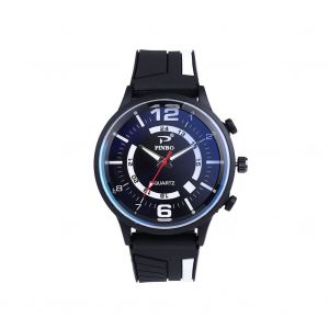 Montres-Bracelets A Quartz Avec Bracelet En Silicone Pour Hommes (Blanches Avec Cadran Noir) - Neuf