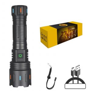Lampe De Poche Fluorescente Puissante En Alliage D'aluminium, Ampoule Blanche, Chargeur Usb-C, Étanche, Lampe De Poche Tactique-Bka - Neuf