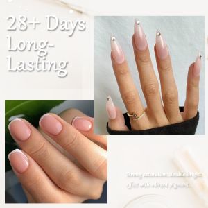 2 Couleurs Kit Vernis Semi Permanent Blanc Laiteux Rose, Soak Off Uv Led Vernis Gel Semi Permanent Transparent Gel&eacute;e De Cristal Vernis &Agrave; Ongles French Manucure 10ml - Neuf