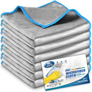 Chiffon Magique Microfibre, 6X Serviette Sans Trace Absorbant Polissage, Lingette Essuie pour Vitre Verre Lunette Miroir Vaisselle Cuisine Menage Voiture, Torchon Nettoyage Lavable - Neuf