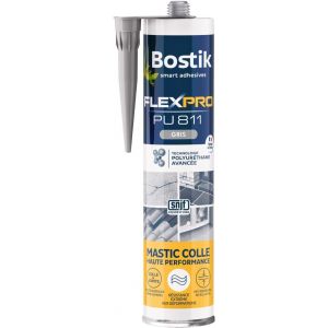Mastic Colle Flexpro PU811 Colle et Jointe Tous Matériaux Multi-Usages Intérieur/Extérieur et Milieux Humides Formule Polyuréthane Haute Performance Couleur : Gris 300 ml - Neuf