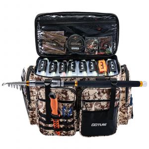 12 Pcs Grande Aborder Sac Pour La Pêche Des Hommes 21.65" X 11.8" X 15.16" Imperméable À L'eau De Stockage Organisateur Avec Plusieurs Compartiments - Neuf