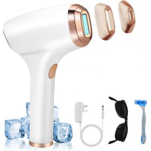 Kathlelxh-Épilateur Ipl 3-En-1 Professionnel 999 900 Flashs - 9 Niveaux & Écran Lcd - Épilation Vi /Corps/Aisselles Homme Femme - Technologie Sans Douleur (Blanc)[H810] - Neuf