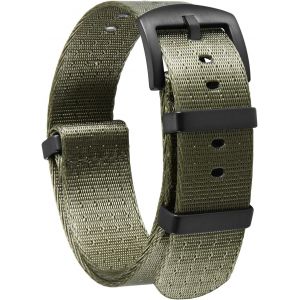 Kal-Bracelet De Montre En Nylon Balistique Militaire Remplacement Bracelet Montre Tressé Avec Noir/Argent Boucle En Acier Hommes Femmes 20 Couleurs 18mm 20mm 22mm 24mm (Version De Mise À Niveau) - Neuf
